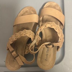 Pierre Dumas Beige Braided Strap Sandals